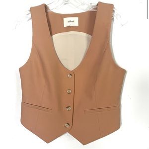Aritzia Wilfred Desire Cropped Vest Soft Terracotta - 2